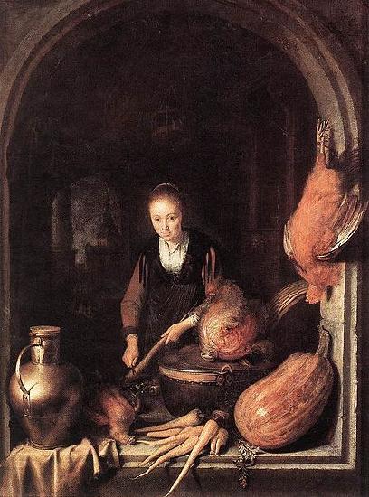 Gerard Dou Woman Peeling Carrot oil painting image